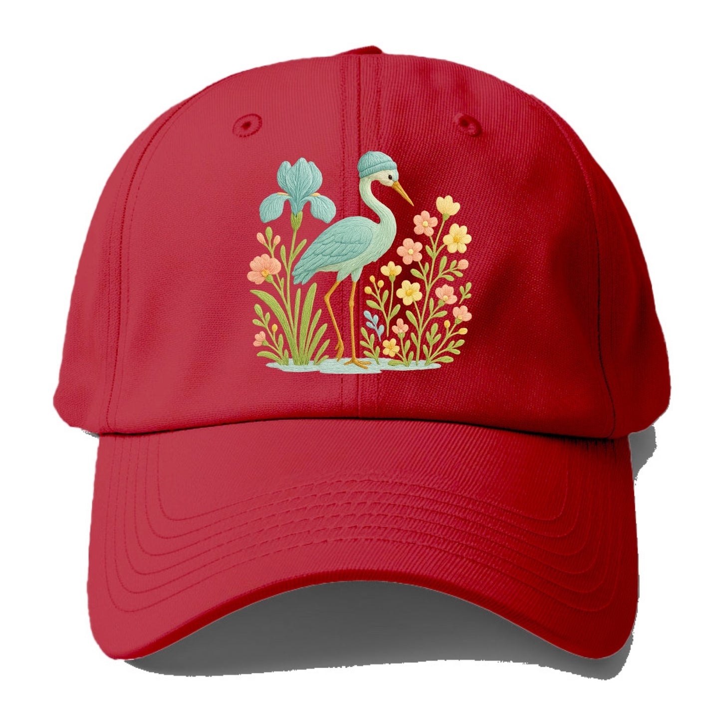 Mint Crane - Baseball Cap - Red