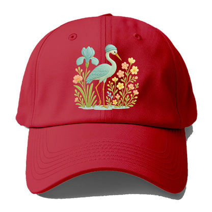 Mint Crane - Baseball Cap - Red