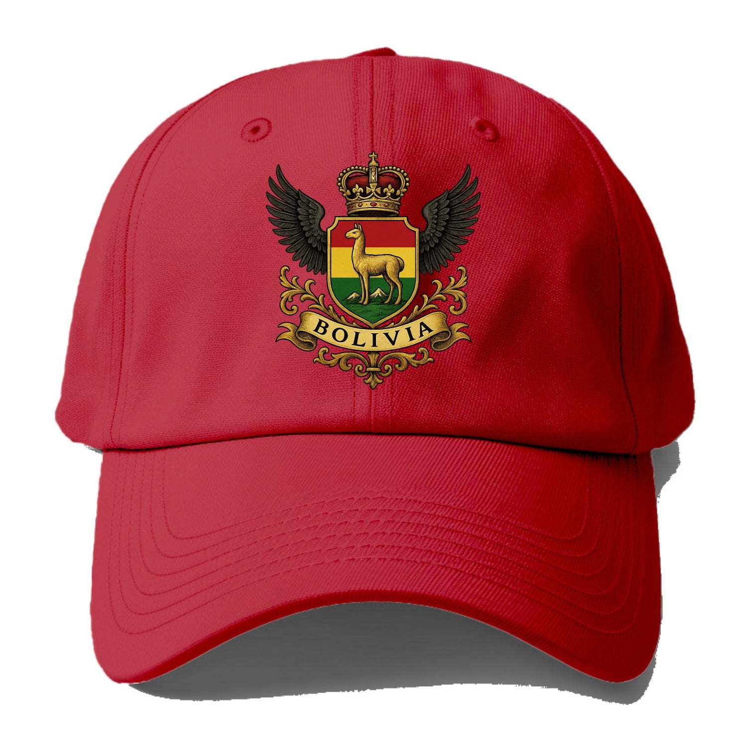 Bolivia Llama Emblem  - Baseball Cap - Red