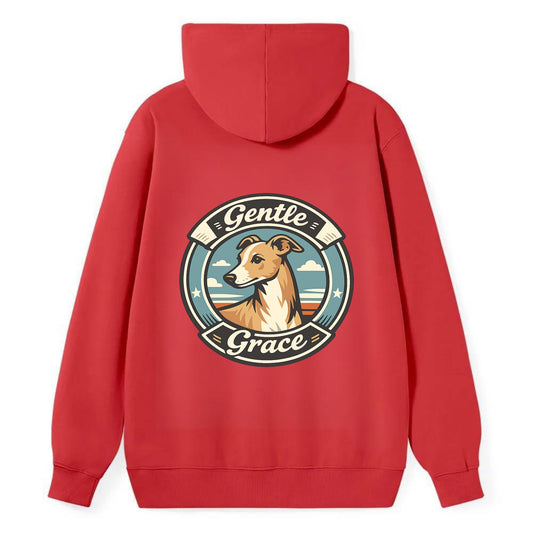 Gentle Grace of the Whippet - Classic Pullover Hoodie - Red
