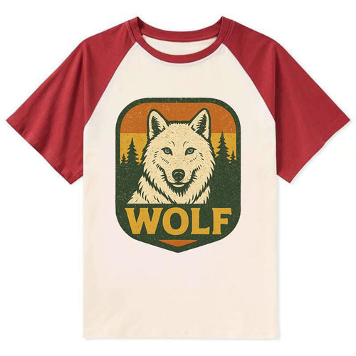 Arctic White Wolf  - Contrast Raglan T-shirt