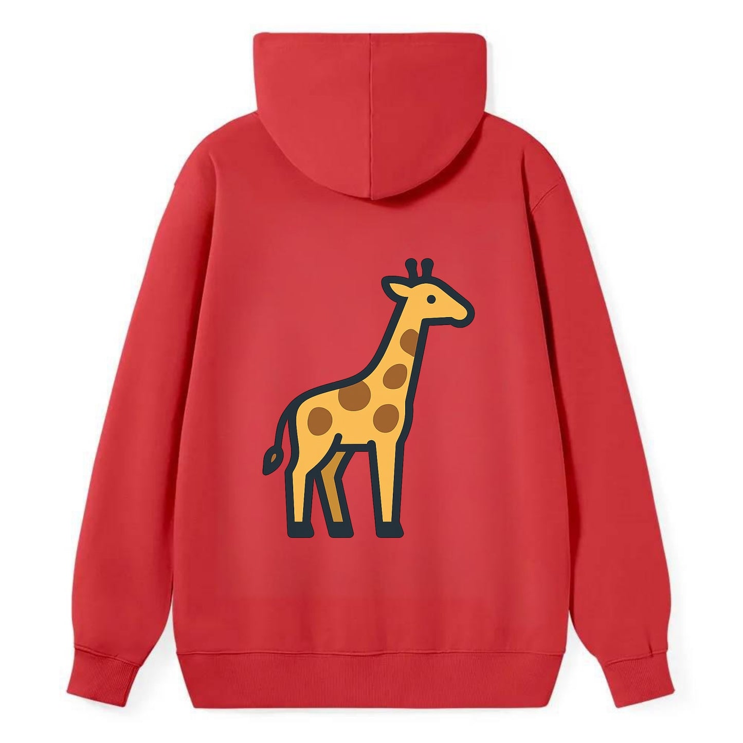 Giraffe - Yellow with brown patches flat side profile - Classic Pullover Hoodie - Red