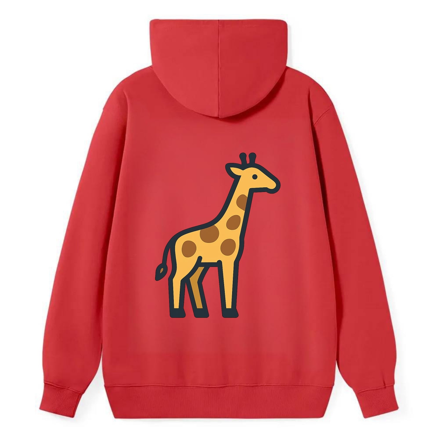 Giraffe - Yellow with brown patches flat side profile - Classic Pullover Hoodie - Red