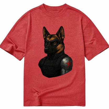 German Shepherd Winter Soldier  - Classic T-shirt - Red