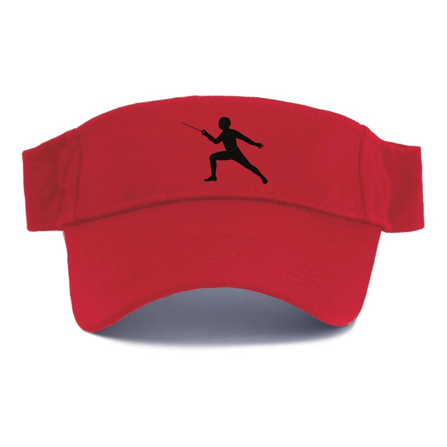 Fencer in lunge position - Visor - Red