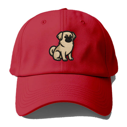 Tibetan Spaniel - Fawn small dog embroid - Baseball Cap - Red