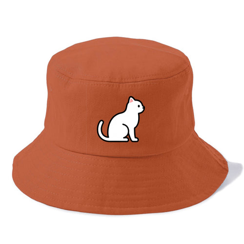 Domestic Shorthair - White classic flat side profile - Bucket Hat