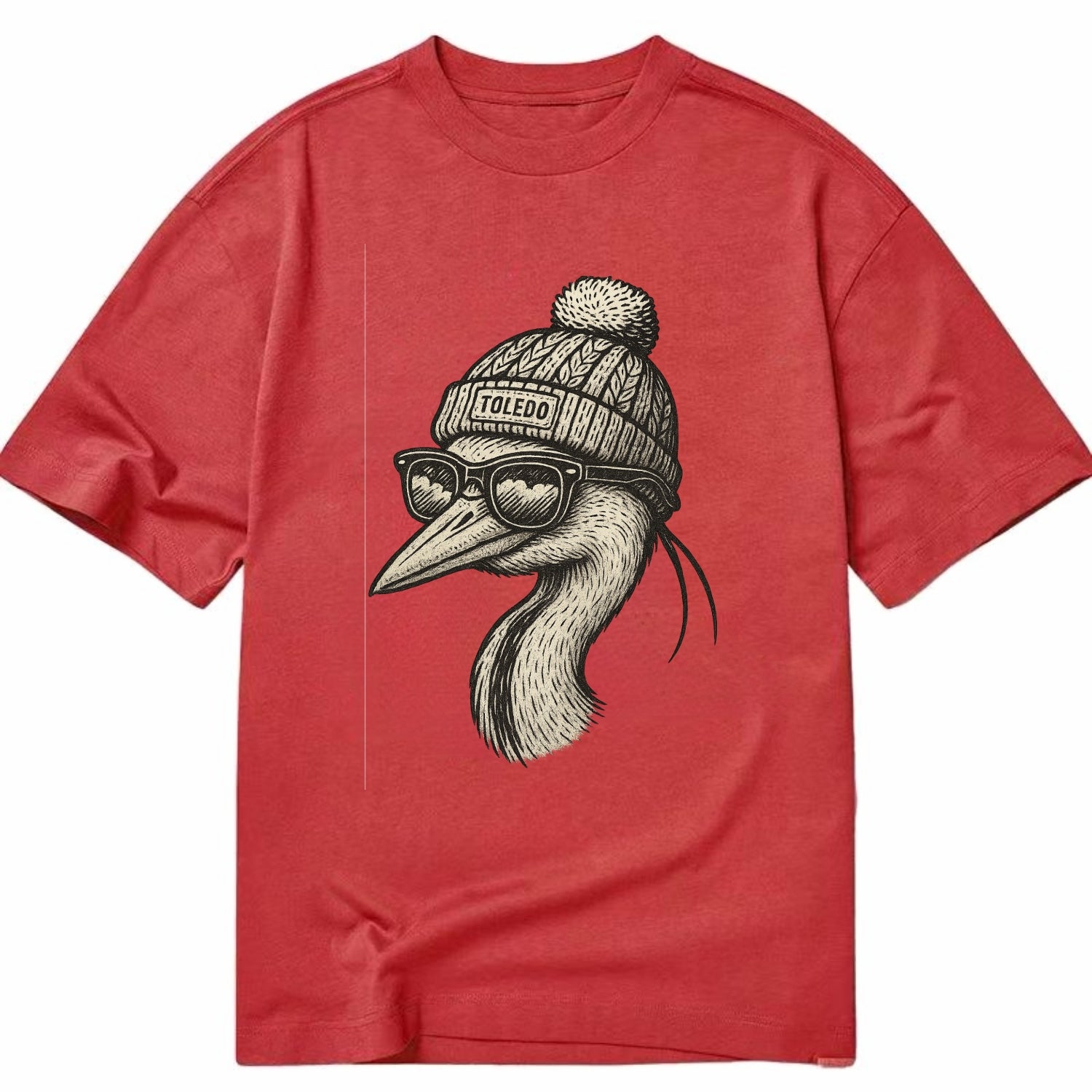 Toledo Great Blue Heron wearing Toledo b - Classic T-shirt - Red