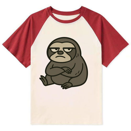 The Sloth Judging Silently - Contrast Raglan T-shirt