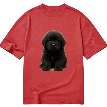 Baby Newfoundland Puppy - giant fluffy black, gentle eyes, webbed paws, - Classic T-shirt - Red