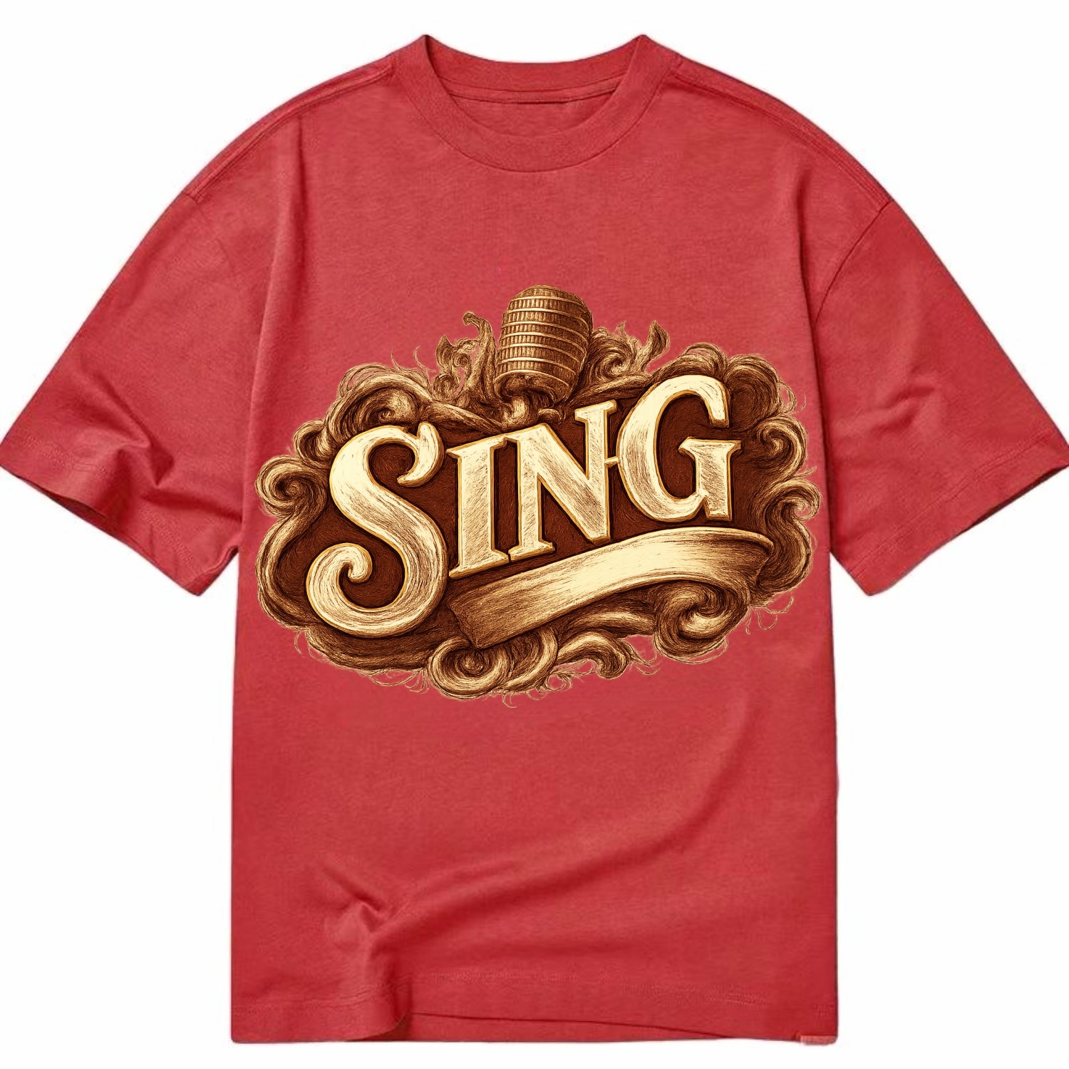 Bold typography design - "SING" - vocal expression, musical soul - Classic T-shirt - Red