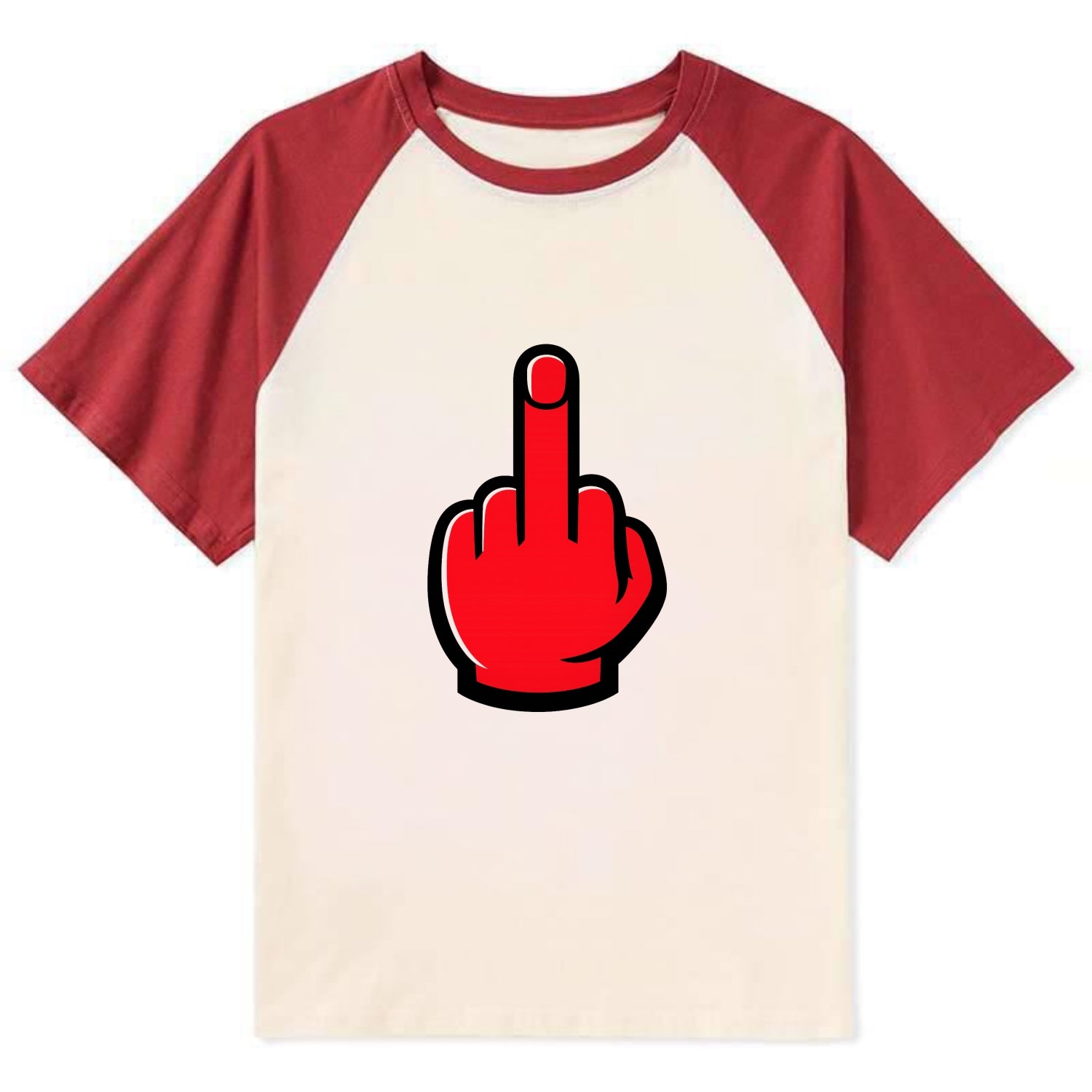 Bold Defiance Icon - Contrast Raglan T-shirt - Red
