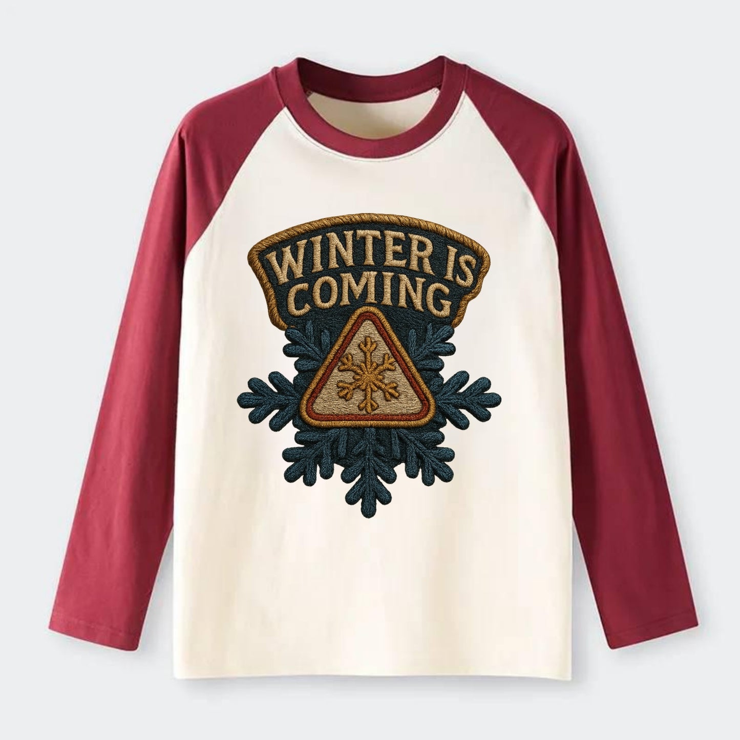 Winter Is Coming  - Raglan Long Sleeve T-Shirt - Red