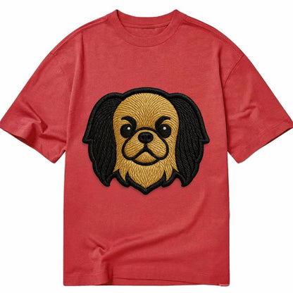Japanese Chin - Modern flat-face logo wi - Classic T-shirt - Red