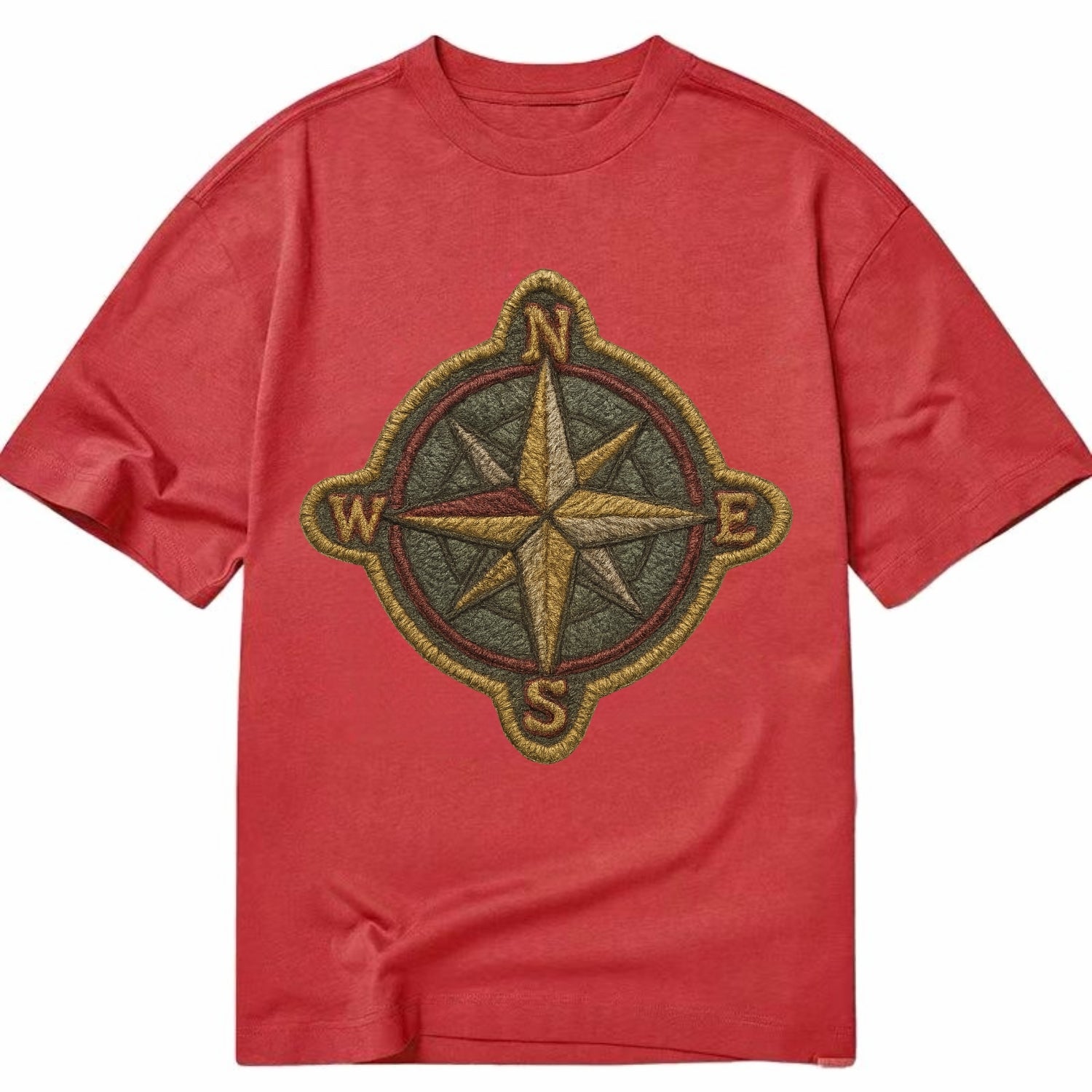 Compass rose with cardinal directions - explorer symbol - Classic T-shirt - Red