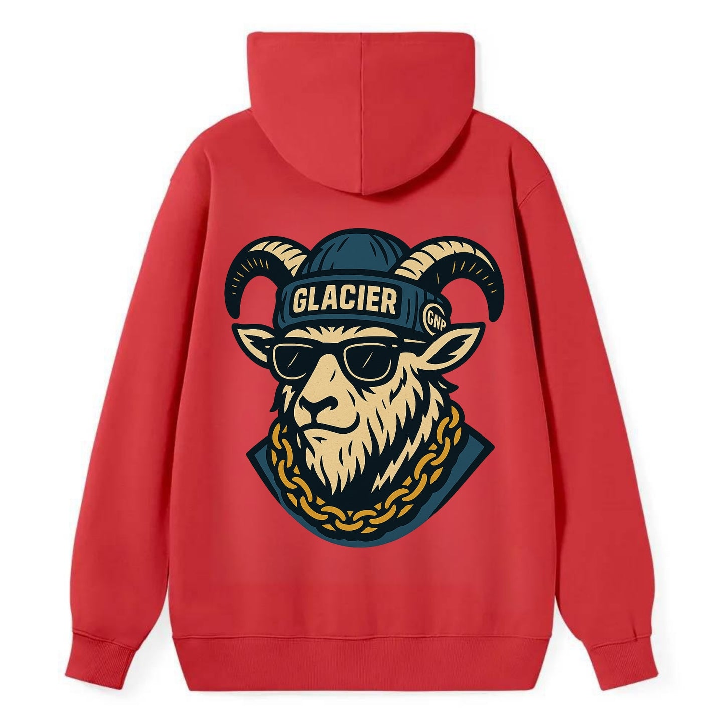 Glacier Mountain Goat - Classic Pullover Hoodie - Red