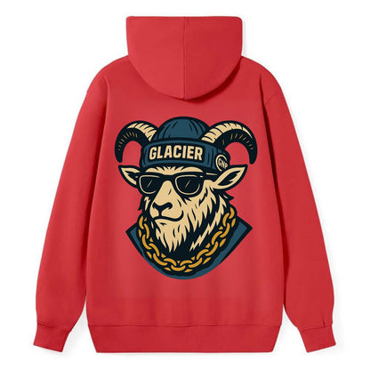 Glacier Mountain Goat - Classic Pullover Hoodie - Red