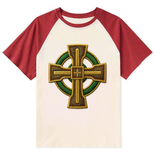 Durrow Cross - Contrast Raglan T-shirt