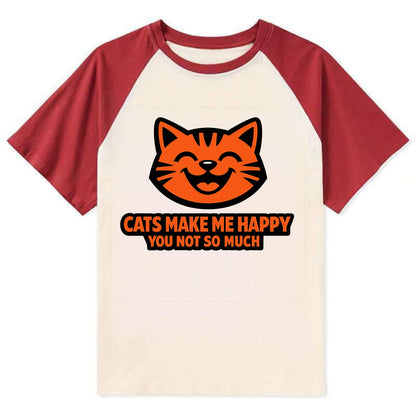 Feline Joy and Sassy Truths - Contrast Raglan T-shirt - Red