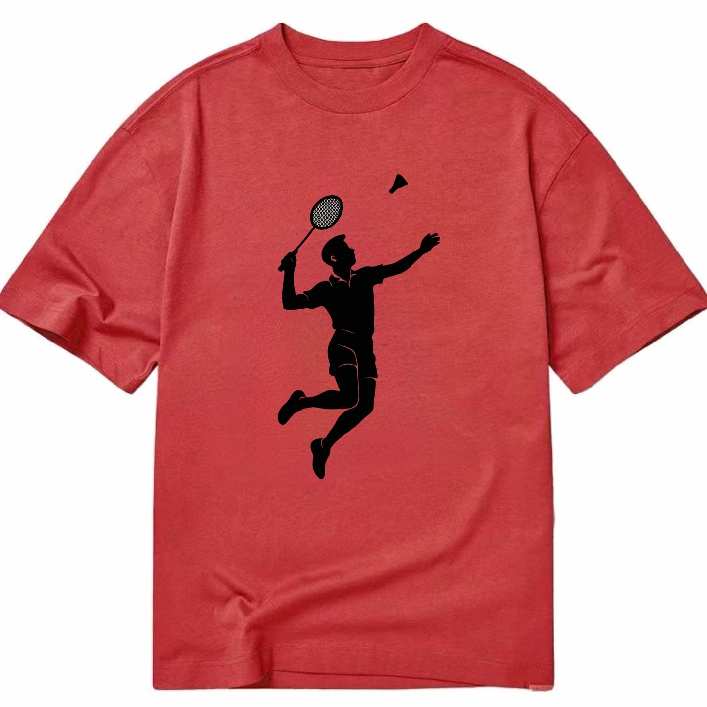 Badminton player jumping for a smash - Classic T-shirt - Red