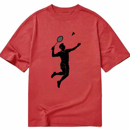 Badminton player jumping for a smash - Classic T-shirt - Red