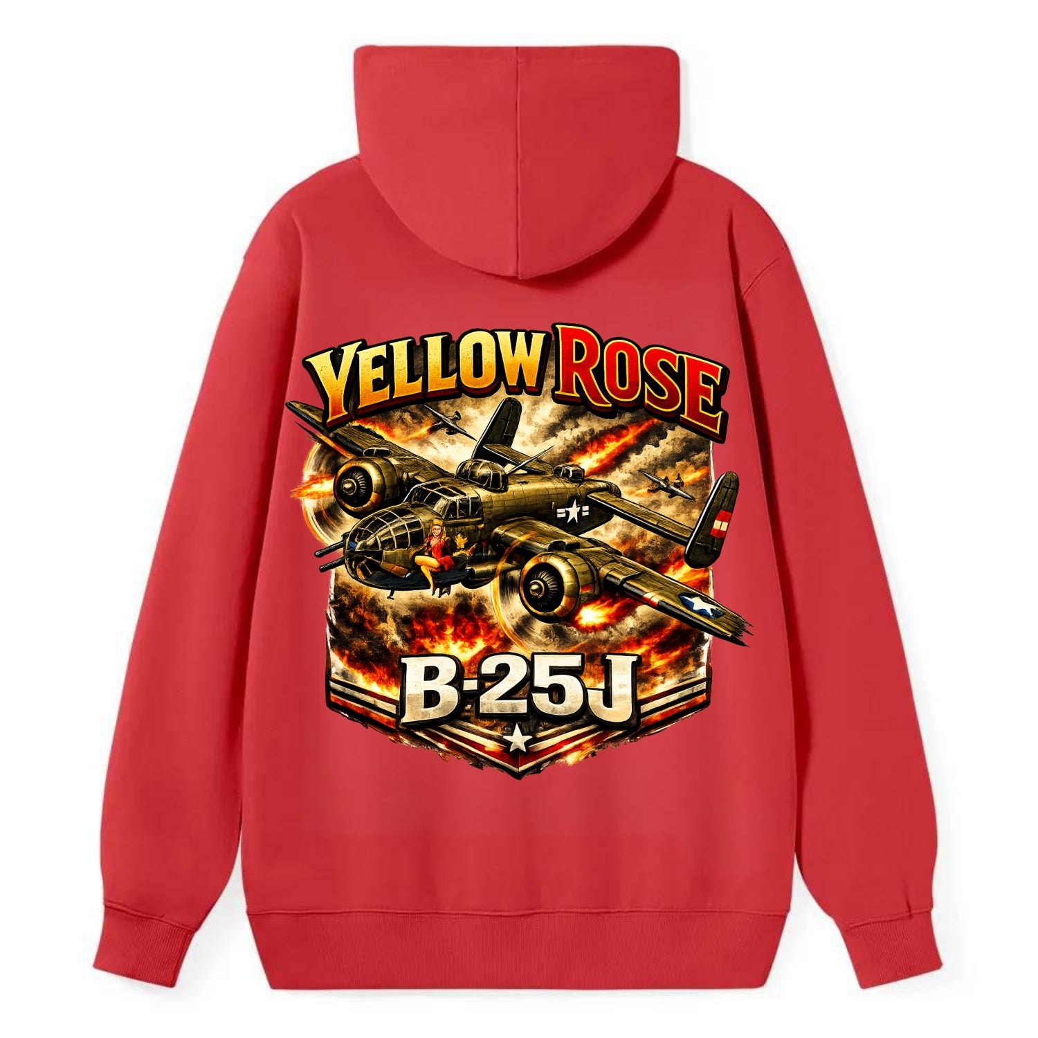 B 25j Yellow Rose - Classic Pullover Hoodie - Red