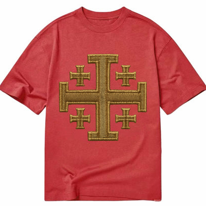 Jerusalem Cross  - Classic T-shirt - Red