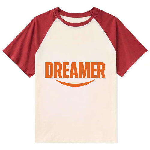 Bold typography design - DREAMER - imagination, seeing possibilities - Contrast Raglan T-shirt