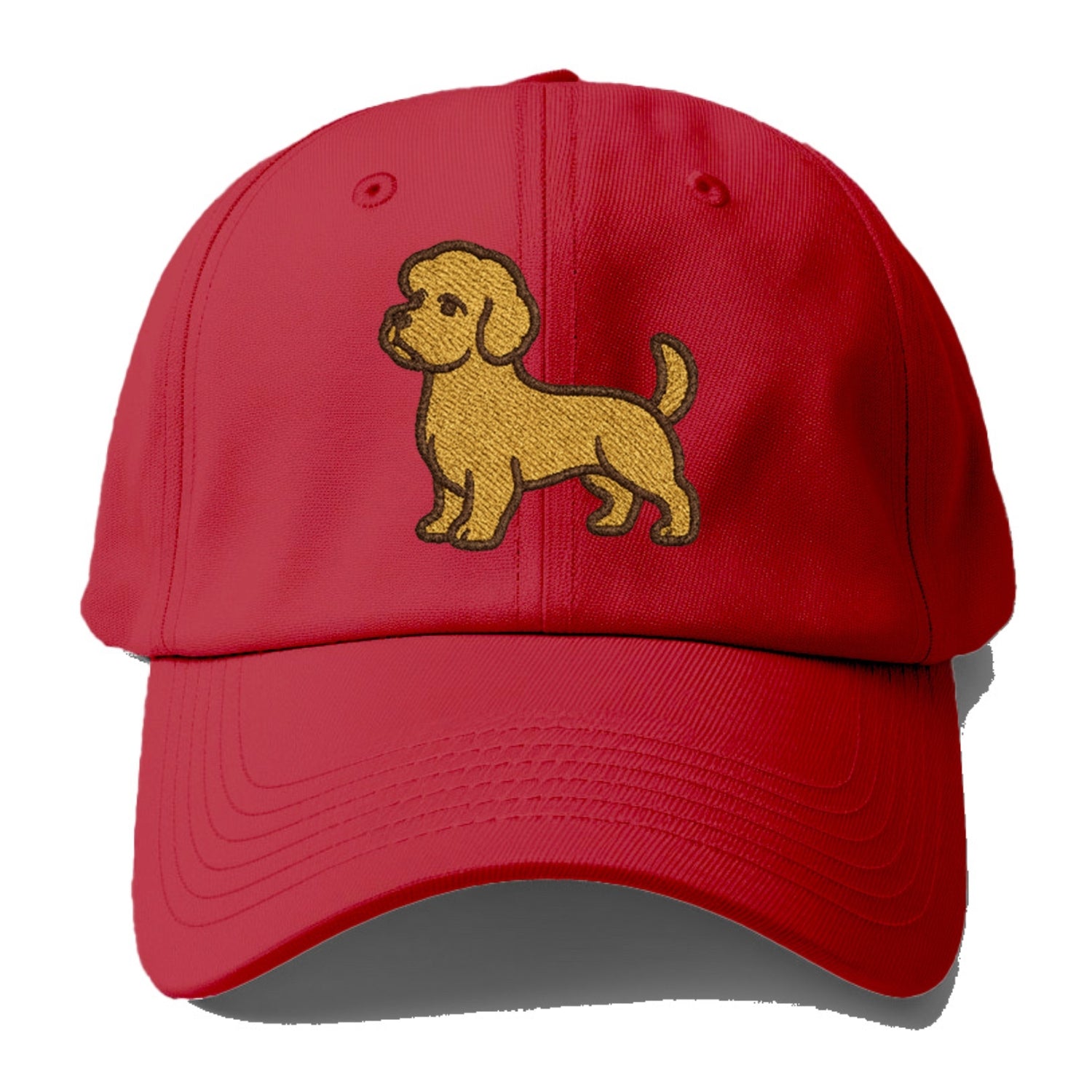 Dandie Dinmont Terrier Mustard Colored Pose Baseball Cap - Red