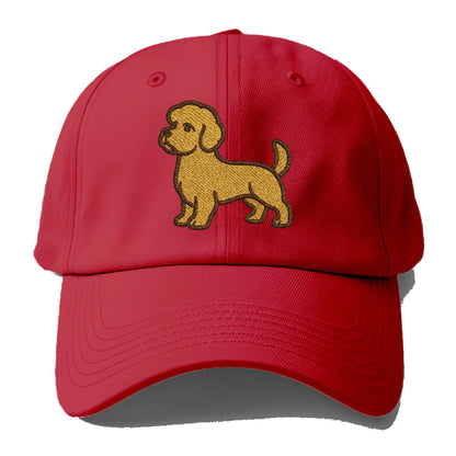 Dandie Dinmont Terrier Mustard Colored Pose Baseball Cap - Red