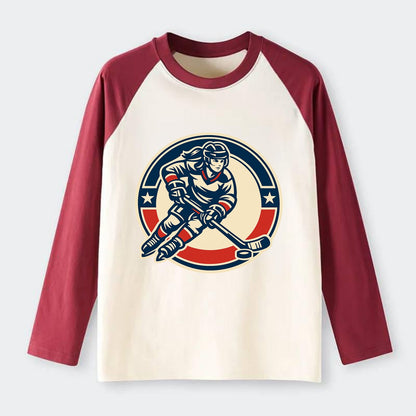 Fearless Ice Warrior - Raglan Long Sleeve T-Shirt - Red