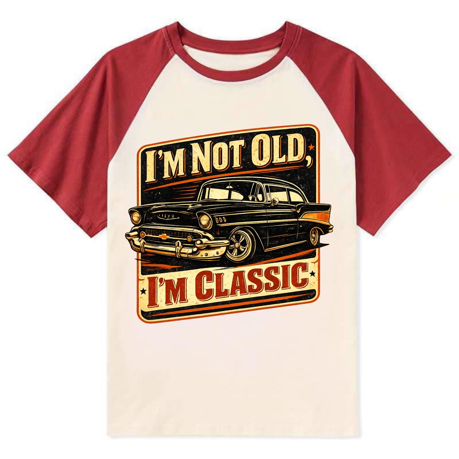 I'm Not Old I'm Classic - Contrast Raglan T-shirt - Red