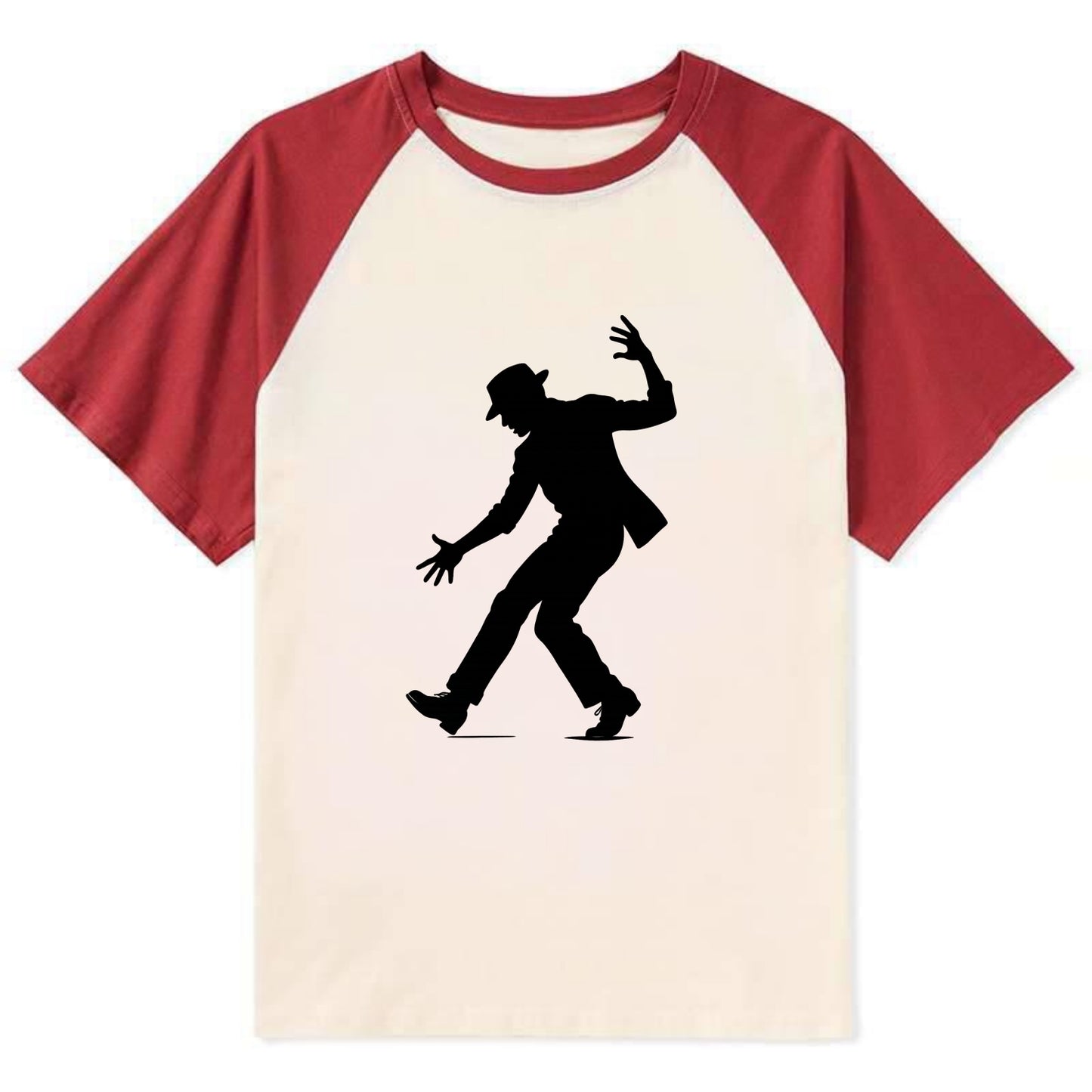 Tap dancer dramatic step - Contrast Raglan T-shirt - Red