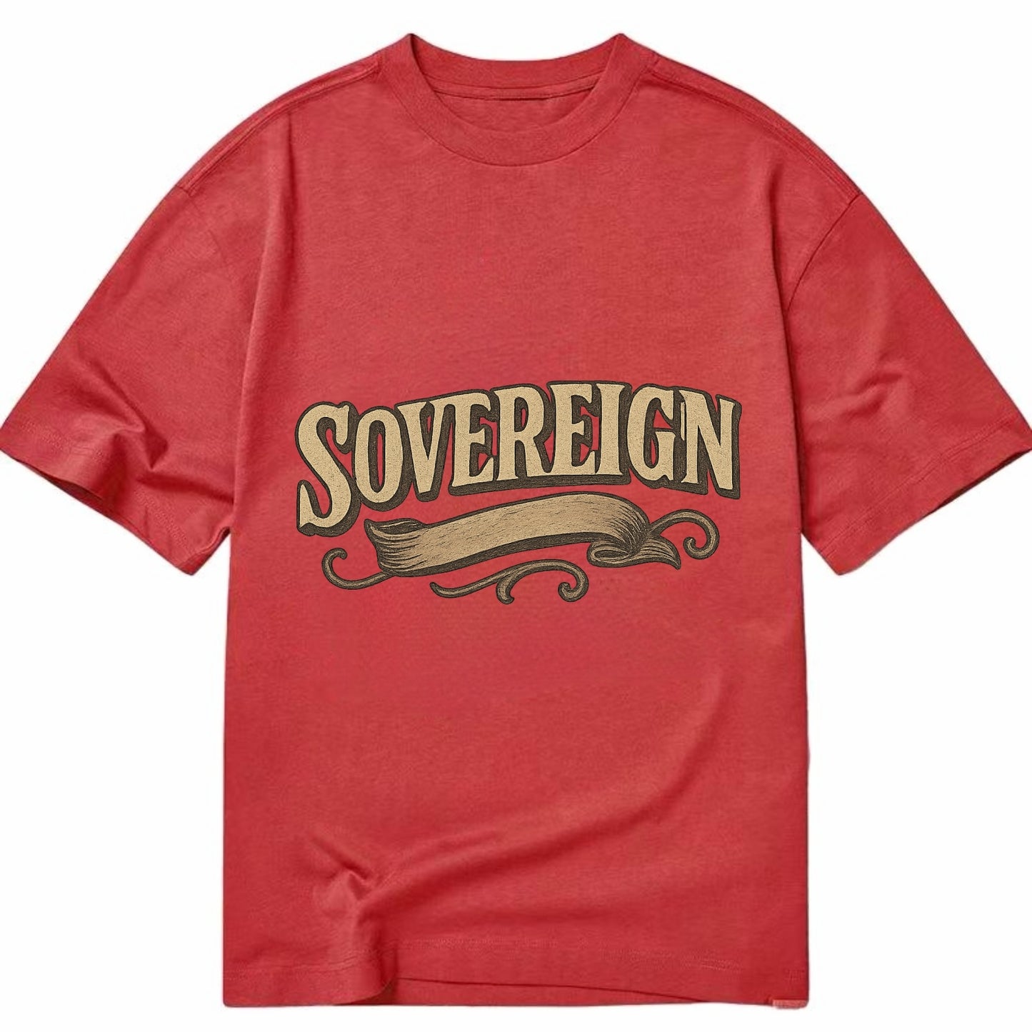 Bold typography design - "SOVEREIGN" - self-ruled, autonomous, in control - Classic T-shirt - Red