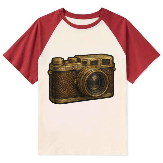 Film Camera  - Contrast Raglan T-shirt - Red