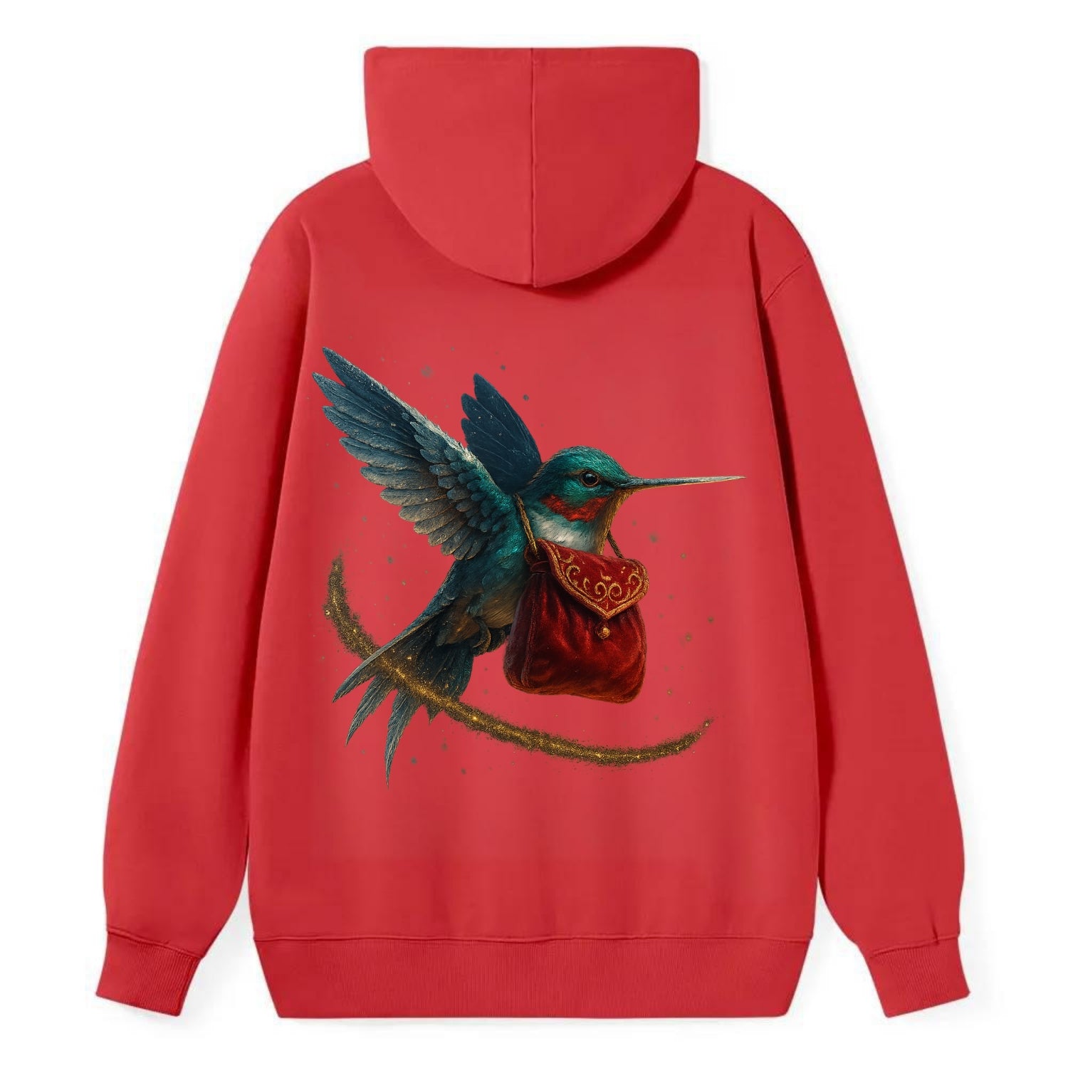 Frostbite Hummingbird Courier  - Classic Pullover Hoodie - Red