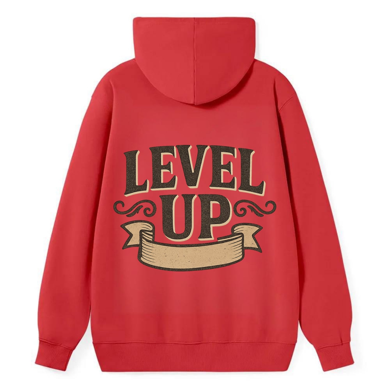 Bold typography design - "LEVEL UP" - improving, advancing, growing - Classic Pullover Hoodie - Red