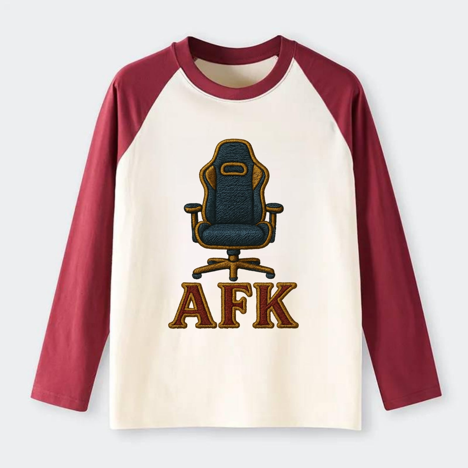AFK   - Raglan Long Sleeve T-Shirt - Red