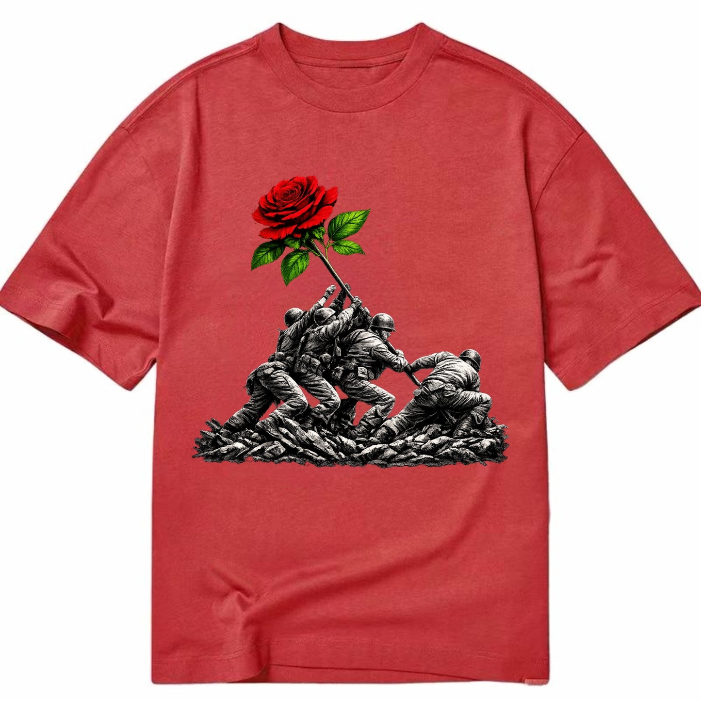 Iwo Jima Rose - Classic T-shirt - Red