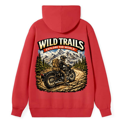 Wild Trails Explorer - Classic Pullover Hoodie - Red