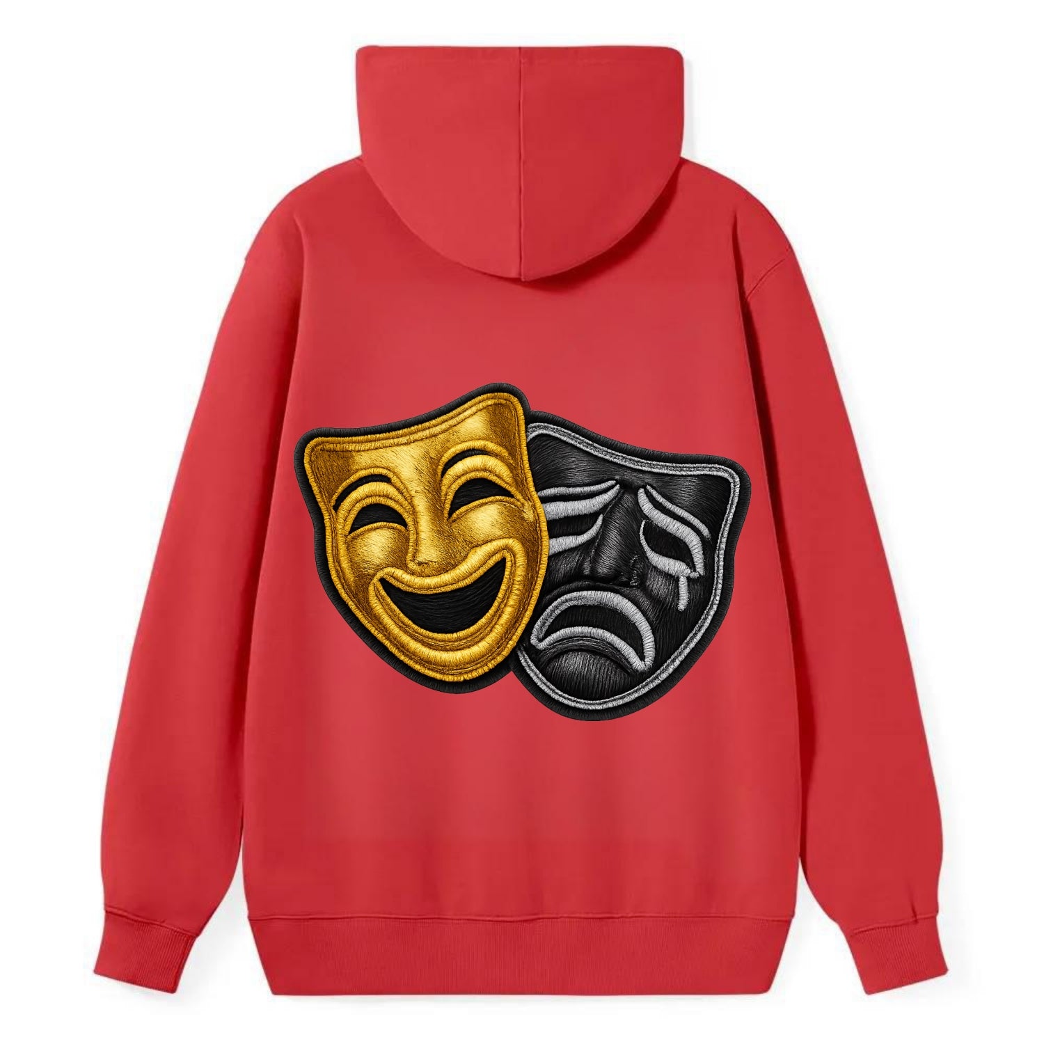 BROADWAY MASKS - comedy tragedy masks in gold and black , theater - Classic Pullover Hoodie - Red
