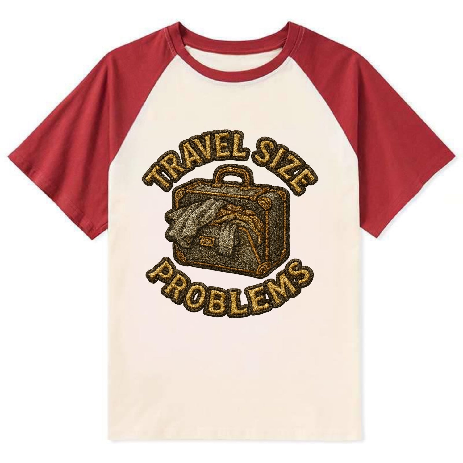 Travel Size Problems  - Contrast Raglan T-shirt - Red