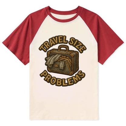 Travel Size Problems  - Contrast Raglan T-shirt - Red