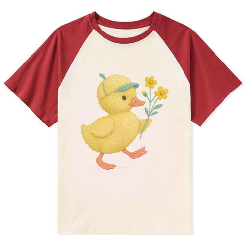 Yellow Duckling - Contrast Raglan T-shirt