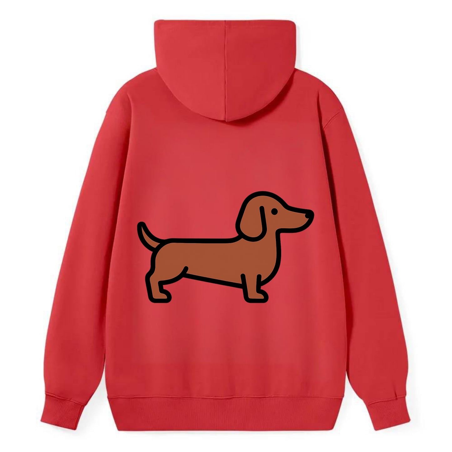 Dachshund - Red/brown smooth flat side profile - Classic Pullover Hoodie - Red