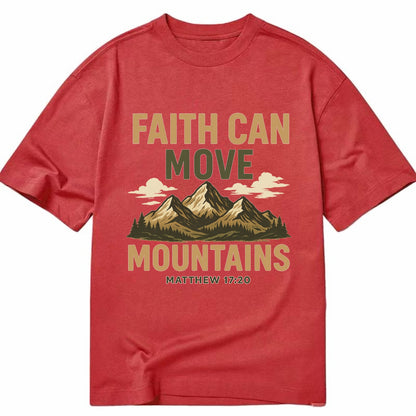Matthew 17:20 Mountains - Classic T-shirt - Red