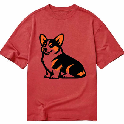 Tricolor Corgi Charm - Classic T-shirt - Red