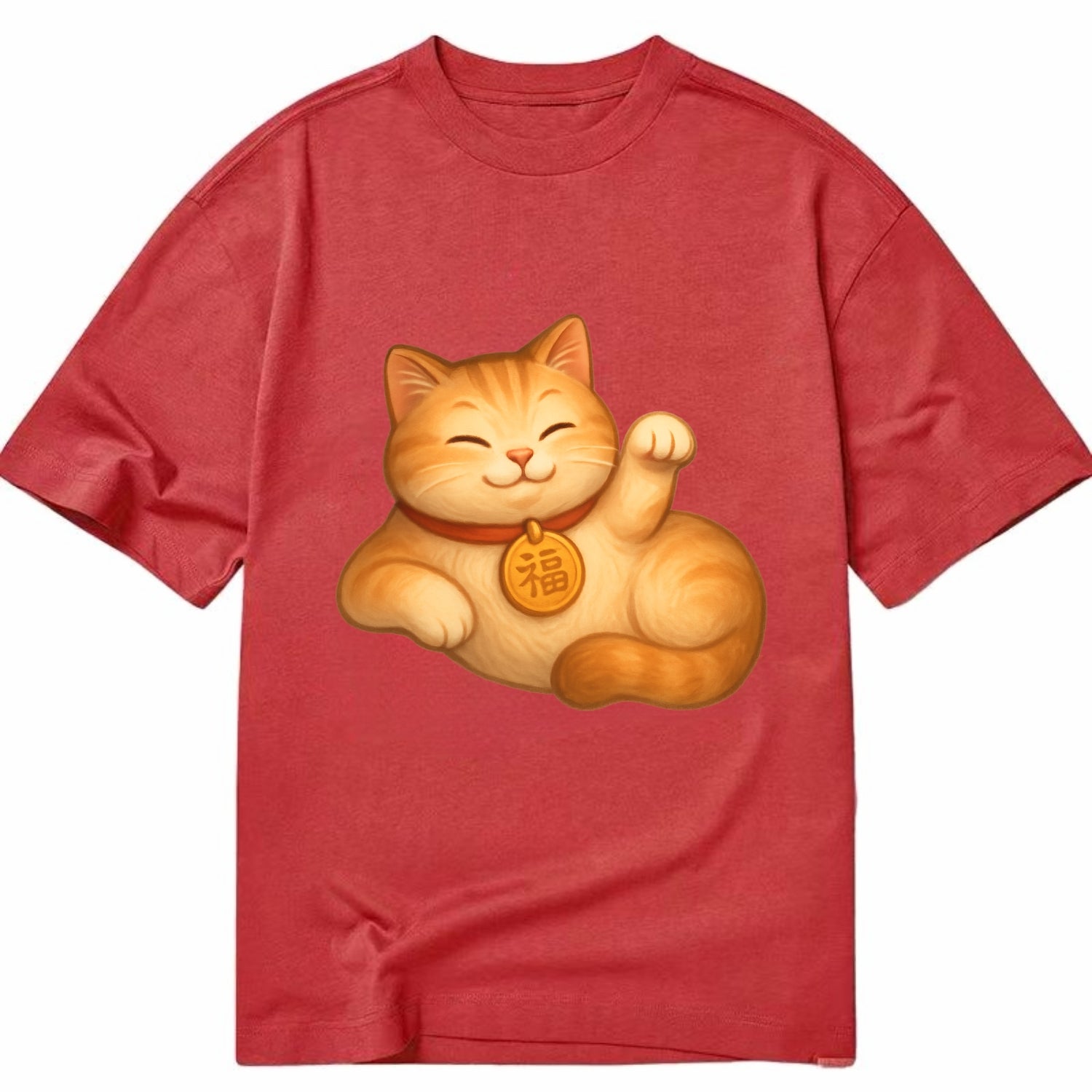 Maneki Neko Pose - Classic T-shirt - Red