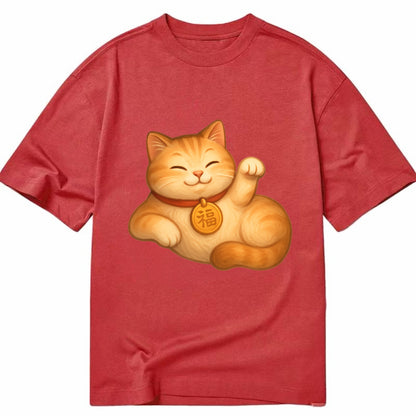 Maneki Neko Pose - Classic T-shirt - Red