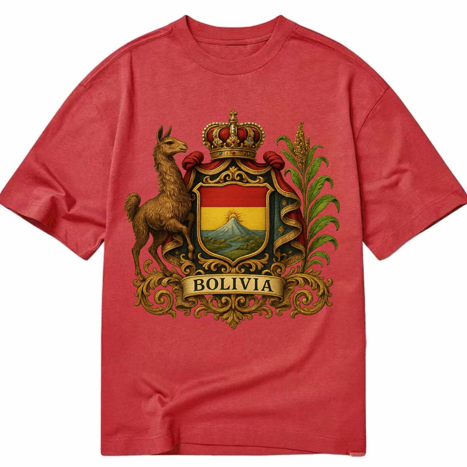 Bolivia Royal Logo  - Classic T-shirt - Red
